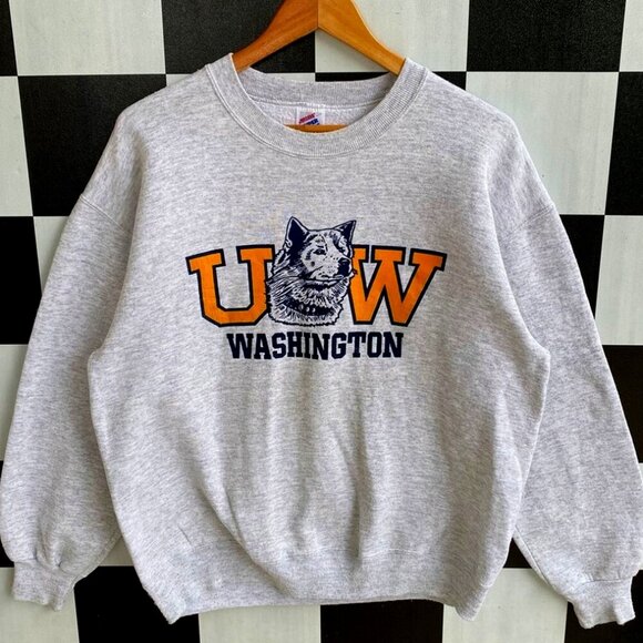 Vintage 90s University Of Washington Huskies Sweatshirt, Vintage Sweatshirt - Picture 1 of 2